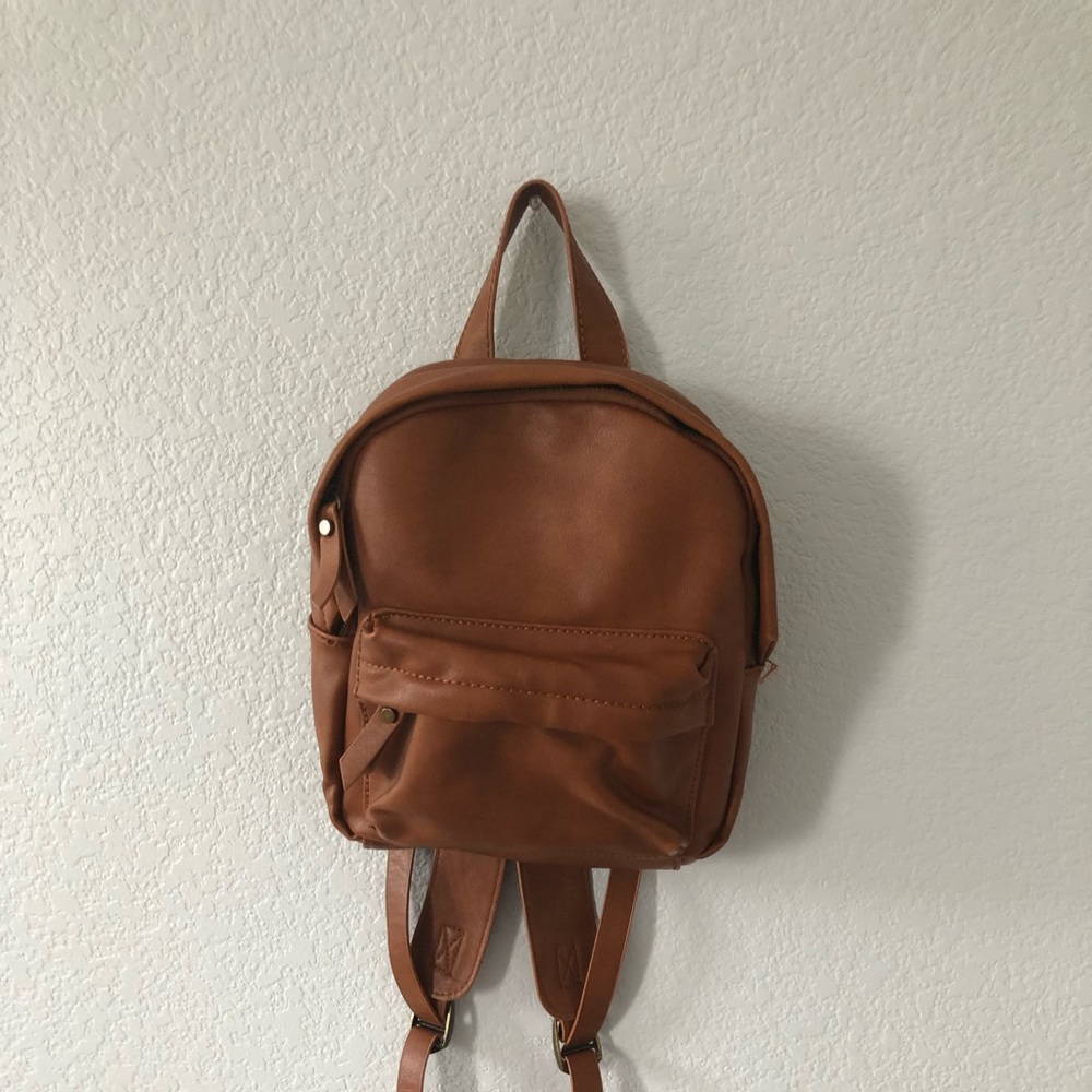 Small Faux-Leather Backpack